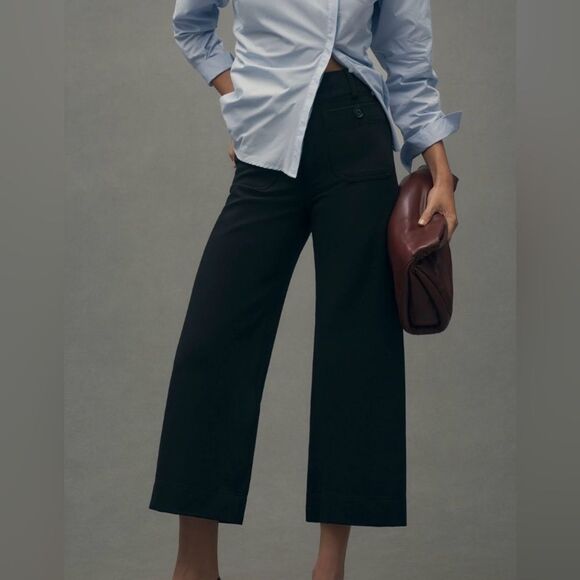 NWT Anthropologie Crop Wide-Leg Pants - Picture 1 of 5